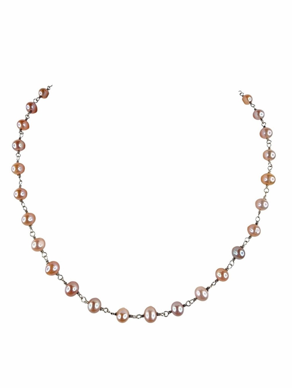 Dainty Vintage Pearl Necklace Pale Pink 925 Sterling Silver and Chain Extender
